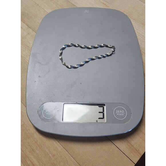 Sterling Silver 925 Italy 7” Twisted Herringbone Bracelet Signed SU 3gm - Picture 13 of 13